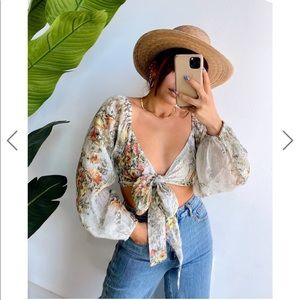12th Tribe Floral Wrap Top